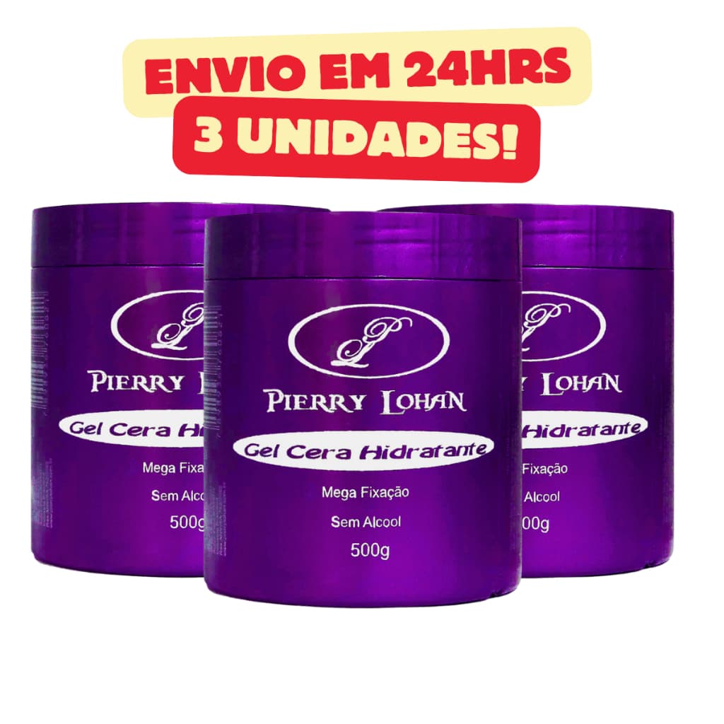 Kit 3 Gel Cera Pierry Lohan 500g Original Mega Fixação GEL CERA