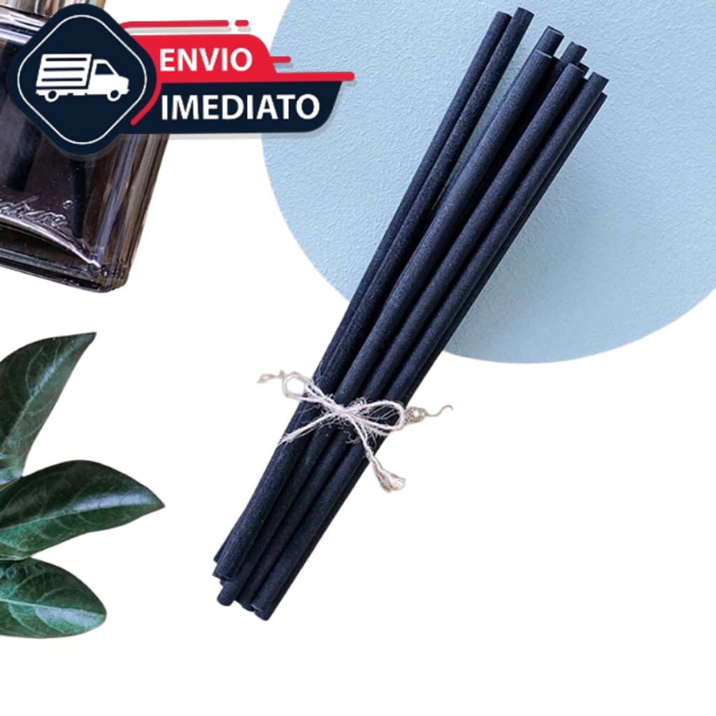 Kit 30 Varetas de Fibra para Difusor Aromatizador de Ambientes Preto Branco e Madeira