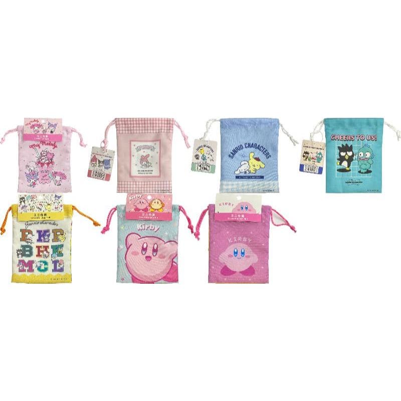 Direto Do Japão À Prova Desanrio , Anime , Mini Bolsa Com Cordão De Armazenamento Poliéster 14 18.5 Cm (My Melody & Kuromi , Personagens Sanrio , Kirby Das Estrelas)