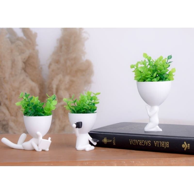 Mini Vasinhos Decorativos com Flor Artificial Inclusa | Pequenos 6cm a 9cm para Sala, Mesa e Escritório