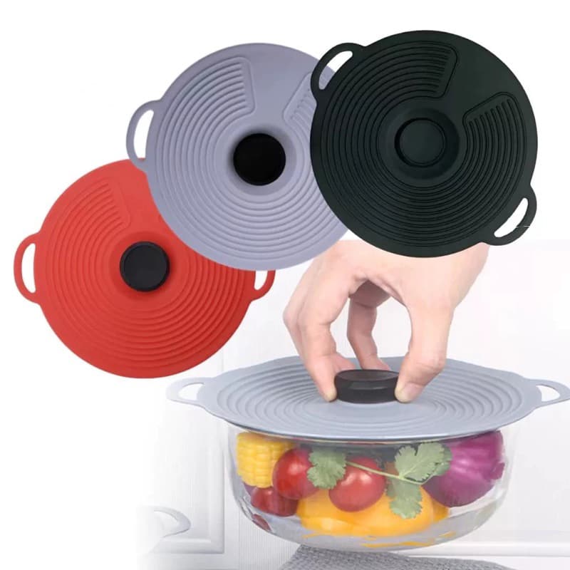 Tampa de Silicone para Panela 23cm / 28cm Microondas Geladeira Vedação Boa Resistente a Calor