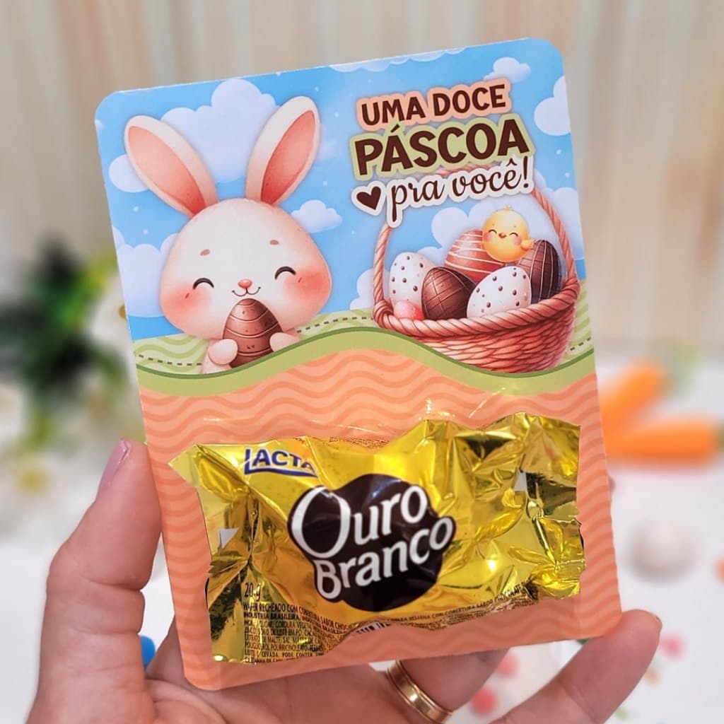 Card de Páscoa com 20, 50 ou 100 mimos para clientes (nao acompanha chocolate).