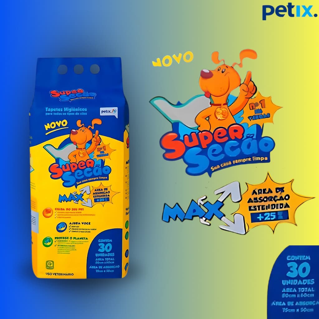 Tapete Higiênico Super Secão Max Petix C/30 Unidades