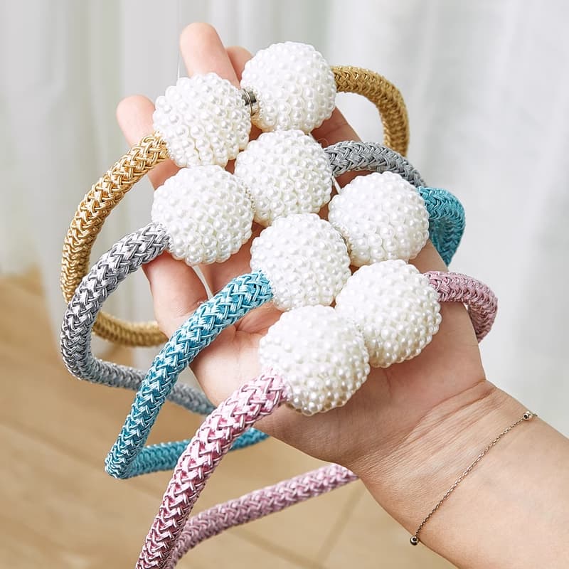 Prendedor de Cortina Com Imã Magnético Enfeite com Perola 10 Peça