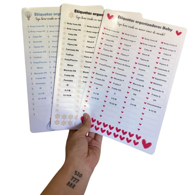 72 Etiquetas de organização quarto gaveta de bebê