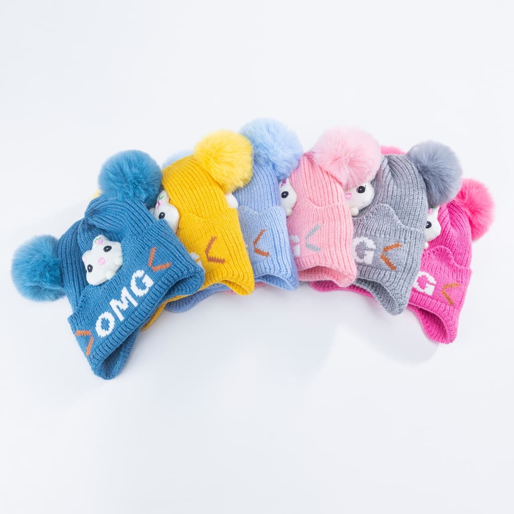 Gorro Touca Infantil Criança Menino Menina Tricotado Quente Moda Fashion com Proteção Orelhas MZ0367CH