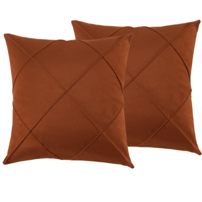 Kit 2 Capas de Almofadas 45x45cm  Decorativa  Drapeadas  Sued Macio e Aveludado  Alto Relevo