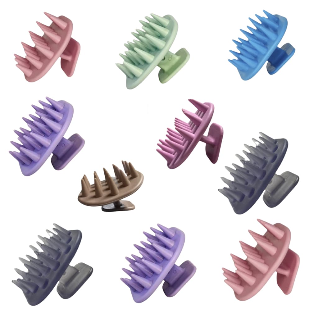 Kit 10 Escovas Massageadoras Ideal para Crescimento Capilar e Estímulo da Raiz