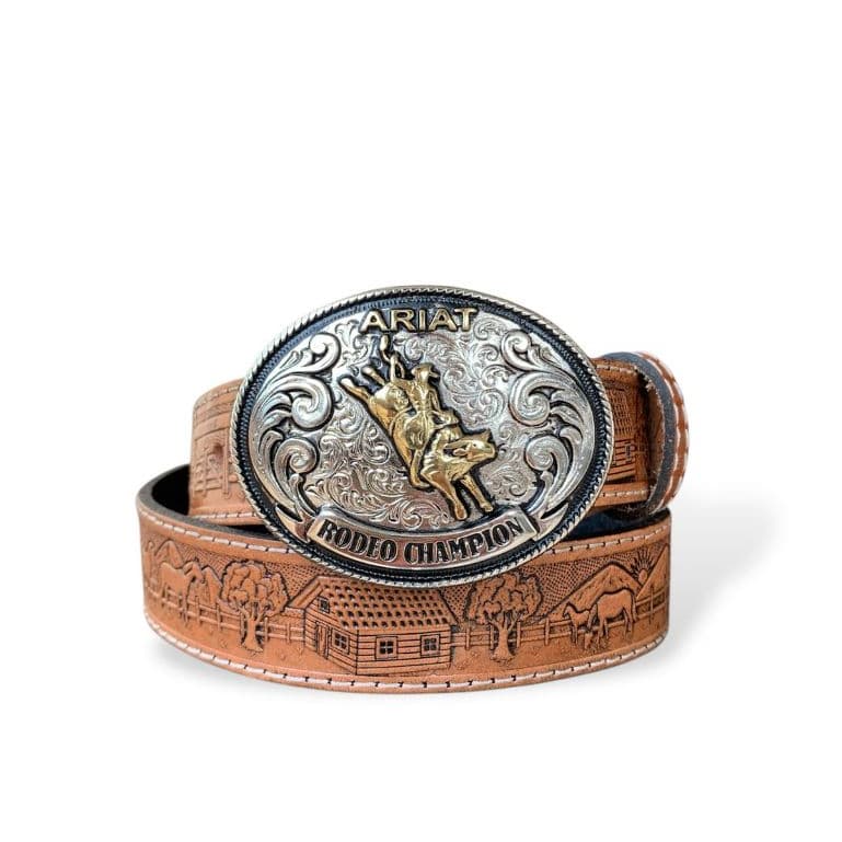 Cinto Country Infantil Com Fivela Boiadeiro 100% Couro Legítimo