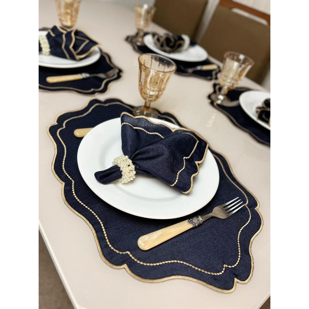 Jogo Americano Bordado 12 Peças Sousplat Mesa Posta Supla De Mesa Guardanapo