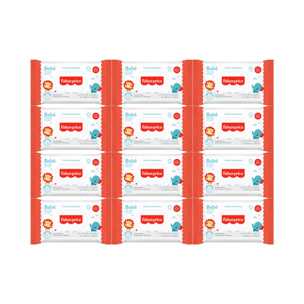 Toalha Umedecida Fisher Price 600fls (12undX50fls)