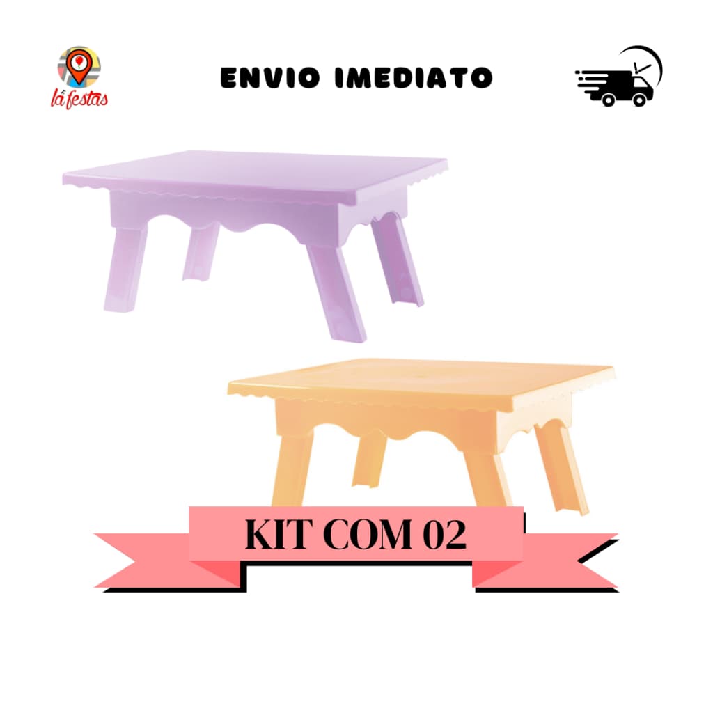 Kit Com 2 Unidades Mesinha Decorativa Renda Várias Cores