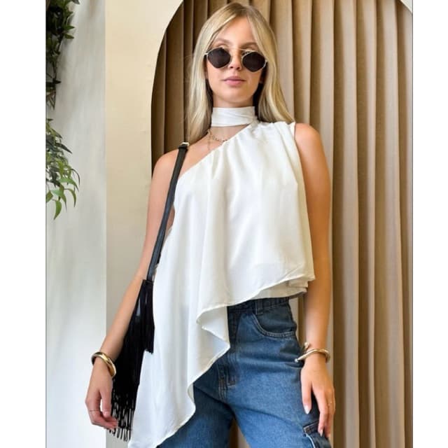 blusa feminina capa boho chic bata assimétrica multiformes elegante tendência 2026