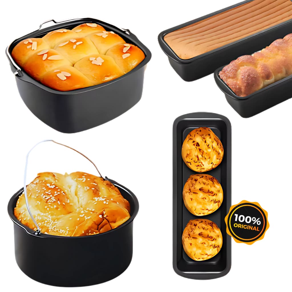 Forma Assadeira Cesto Air Fryer Original Antiaderente Fritadeira Todas As Marcas redonda quadrada