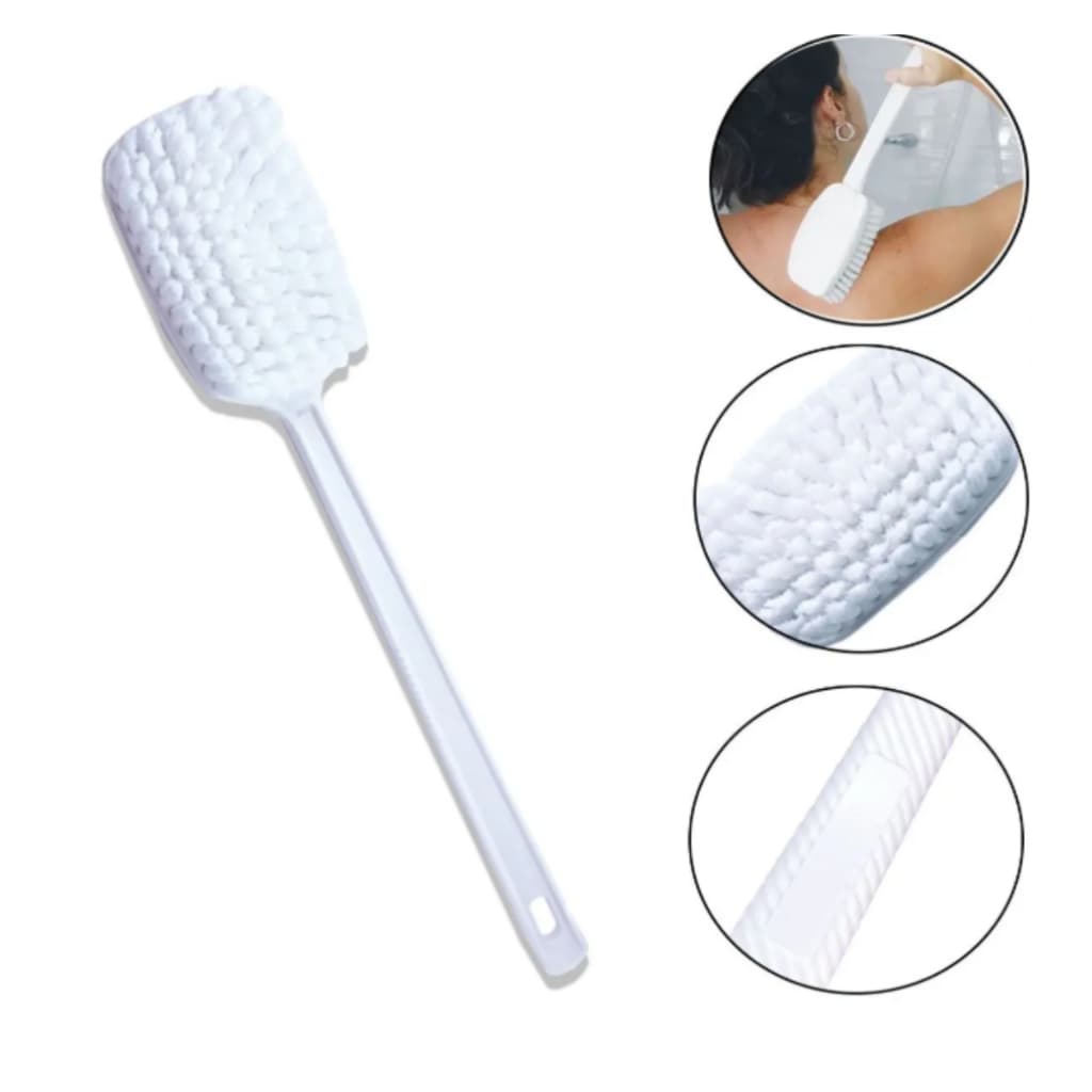 Escova De Banho Para Lavar As Costas Cabo Longo 40cm Cerdas Macias