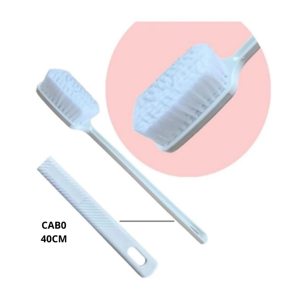 Escova De Banho Para Lavar As Costas Cabo Longo 40cm Cerdas Macias