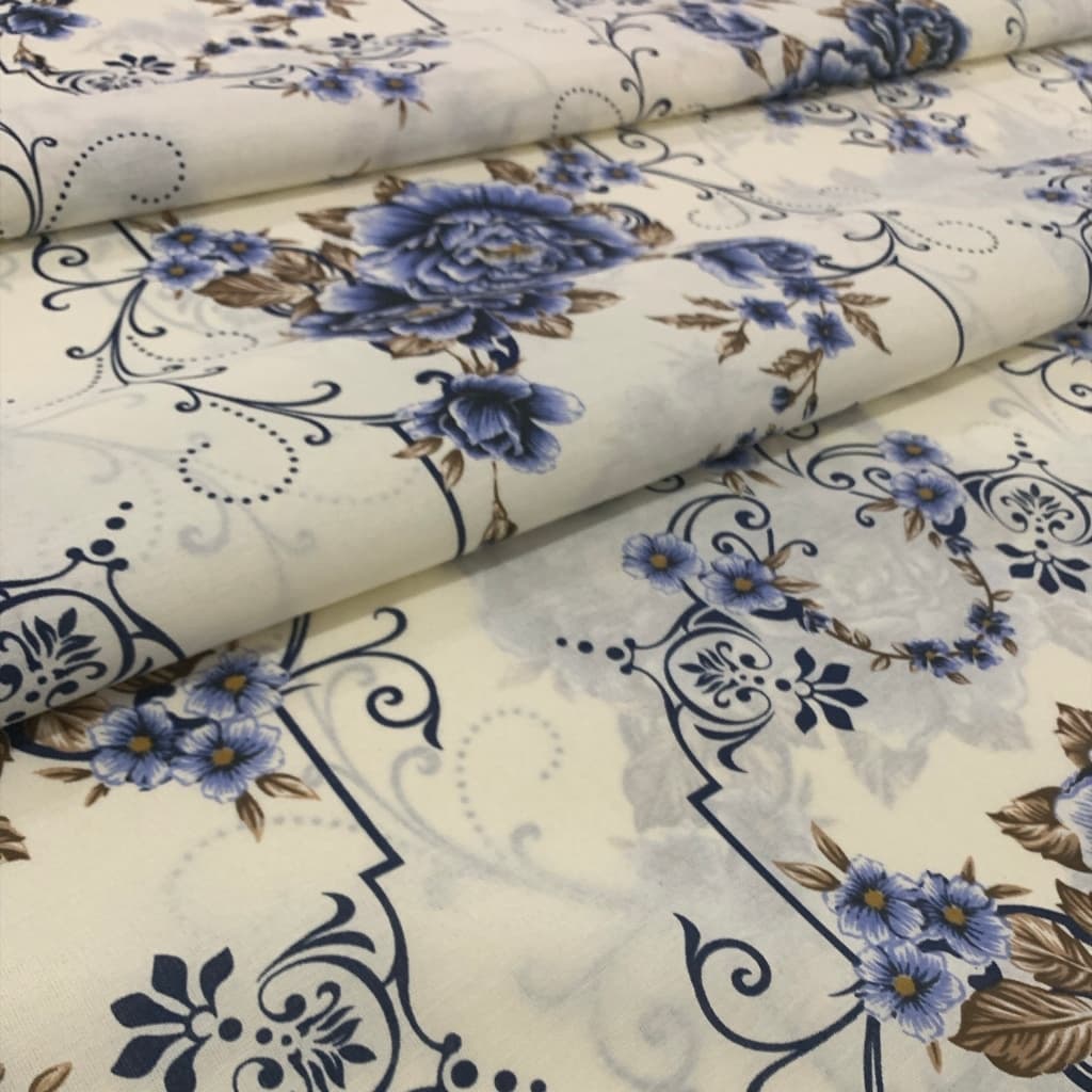 Tecido Percal Misto Estampado 180 fios  80% Algodão 20% Poliester 5M X 2,50 de Largura Cama Lençol Fronhas Decoração