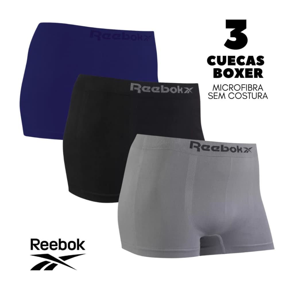 Kit 3 Cuecas Reebok Original em Microfibra Sem Costura