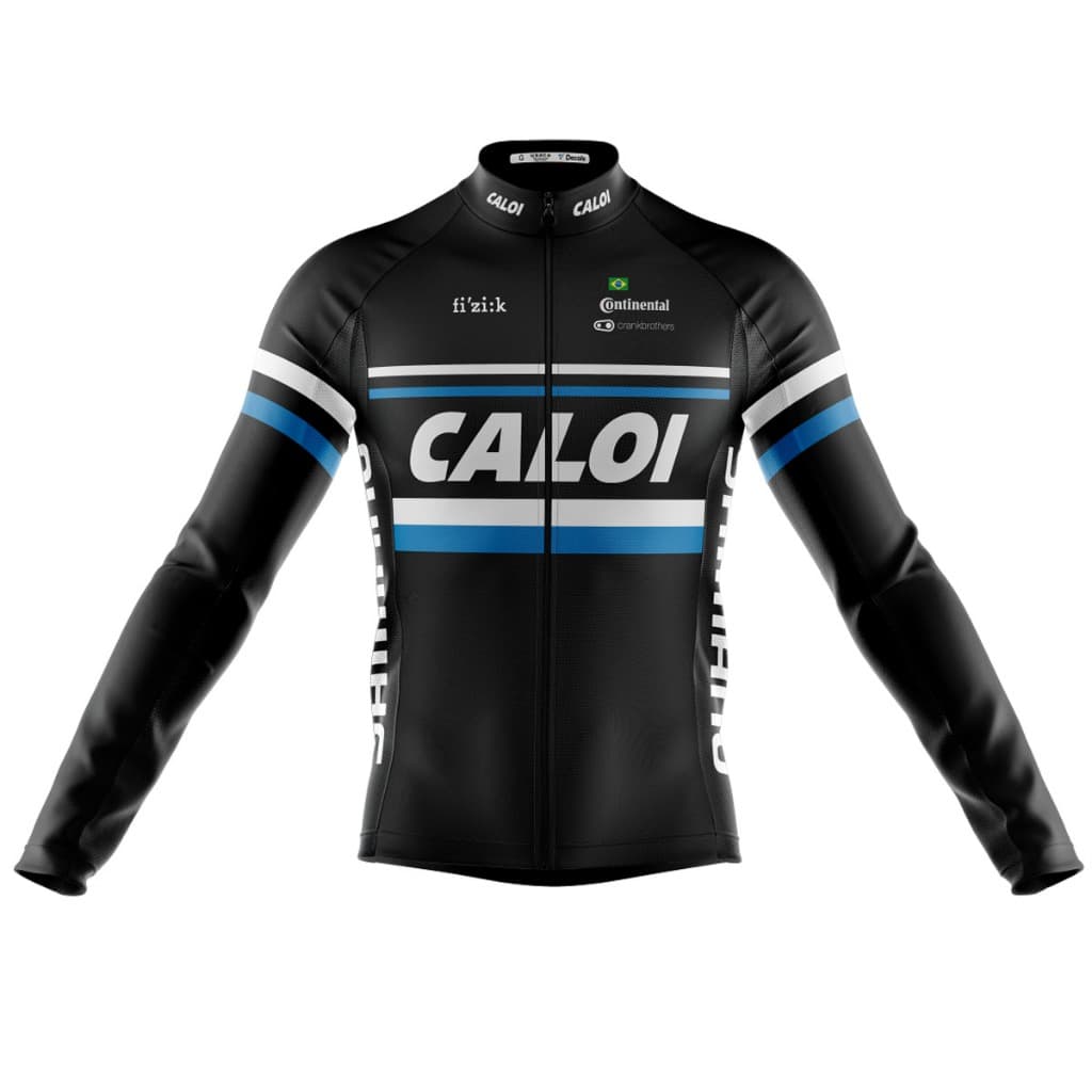 Camisa Ciclismo Caloi Manga Longa Bicicleta Zíper Fitness Full Mtb Dry Fit Decole