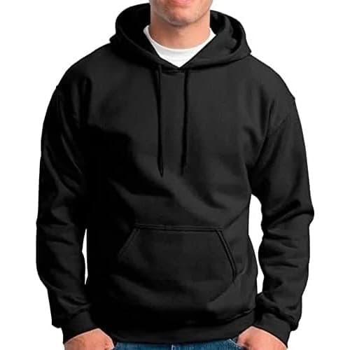 Moletom Liso Masculino Flanelado Blusa De Frio Com Capuz e Bolso
