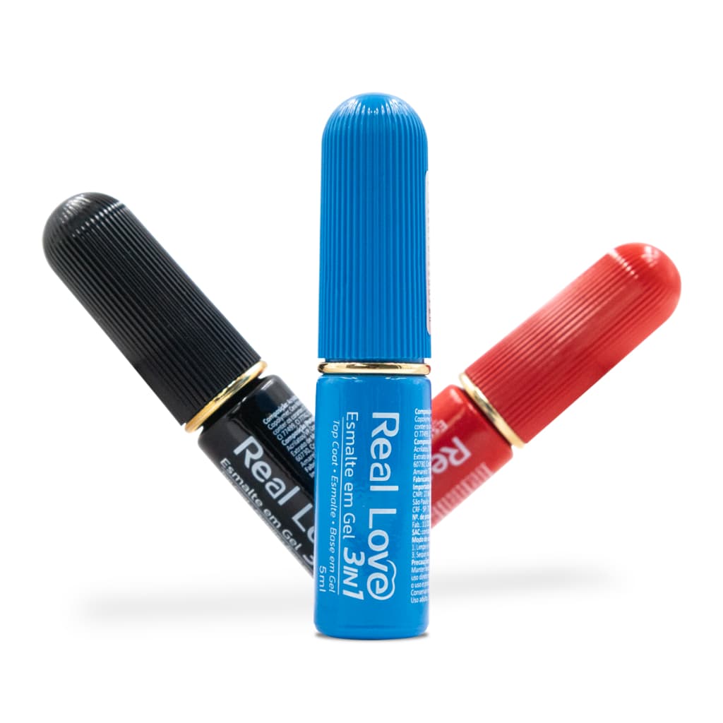 Esmalte em Gel 3 em 1-Base/Esmalte/Top Coat - Real Love