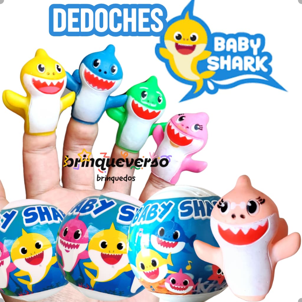 Lembrancinhas de festa Baby Shark. Kit com 8/12 Un. Dedoche Kit Festa Lembrancinha Aniversário Banho