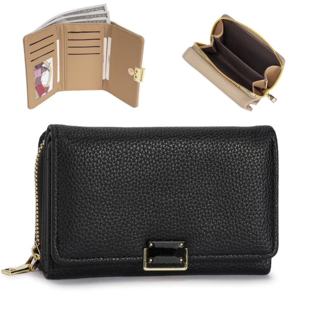 Carteira Feminina Grande Porta Celular Cartão Preta Porta Moedas