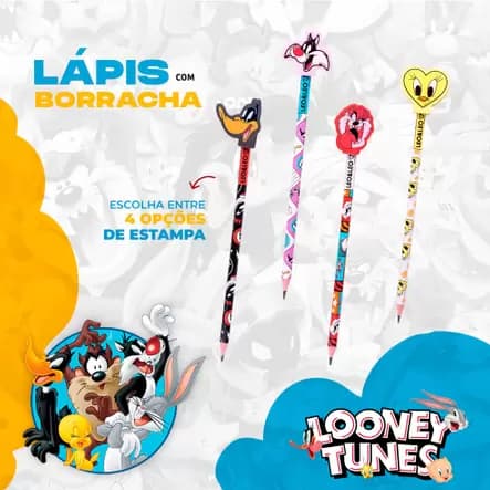 Lápis Hb Com Borracha Na Ponta Looney Tunes