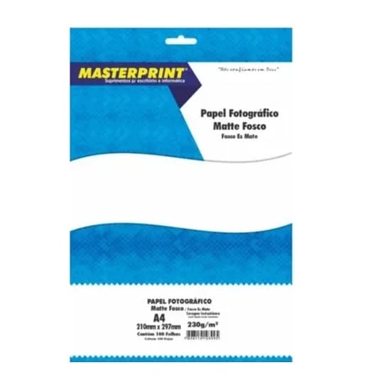 Papel Fotográfico MasterPrint Matte Fosco Dupla Face OU Adesivo