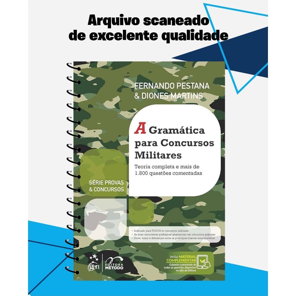 A Gramática para Concursos Militares (Impressão Preto e Branco ou Colorido)