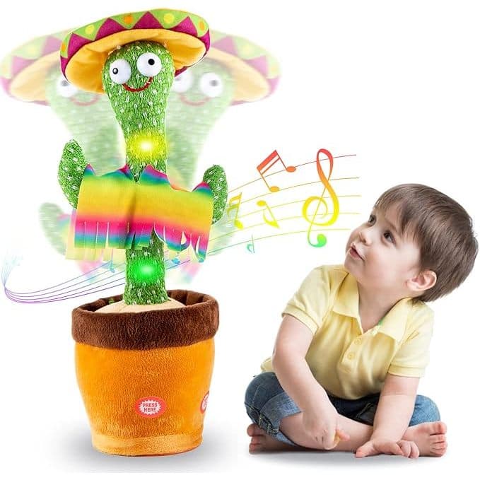 Dançante Cacto e Falante Interativo brinquedos sensorial infantis, Reproduz Voz, Música, Dança, Pelúcia Boneco