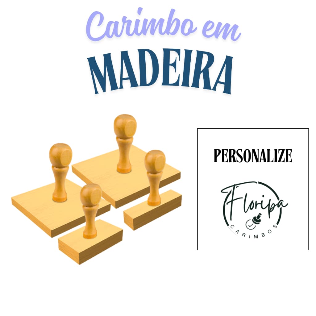 Carimbo Personalizado com LOGO | Madeira Artesanal | Ideal para Empresas, Lojas e Embalagens