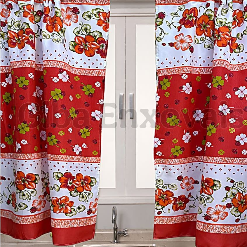 Cortina De Cozinha Para Vitro casa e decoração 200cm X 130cm - Joaninha