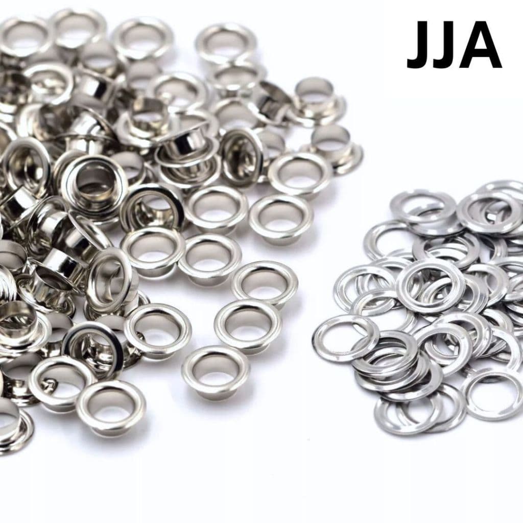 Ilhós Nº 0 Zero com Arruela (Ferro) Niquelado – Toldos, Lonas, Banners, Artesanatos e Patchwork – JJA Metais