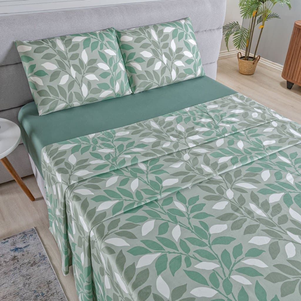 Jogo Lençol Casal Percal 400 Fios 4 Pçs Macio E Toque Suave