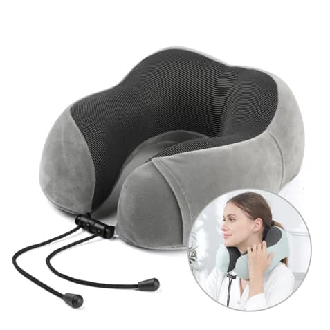 Almofada Travesseiro Pescoço Descanso Viagem Confortável Preto/Rosa/Azul/Cinza