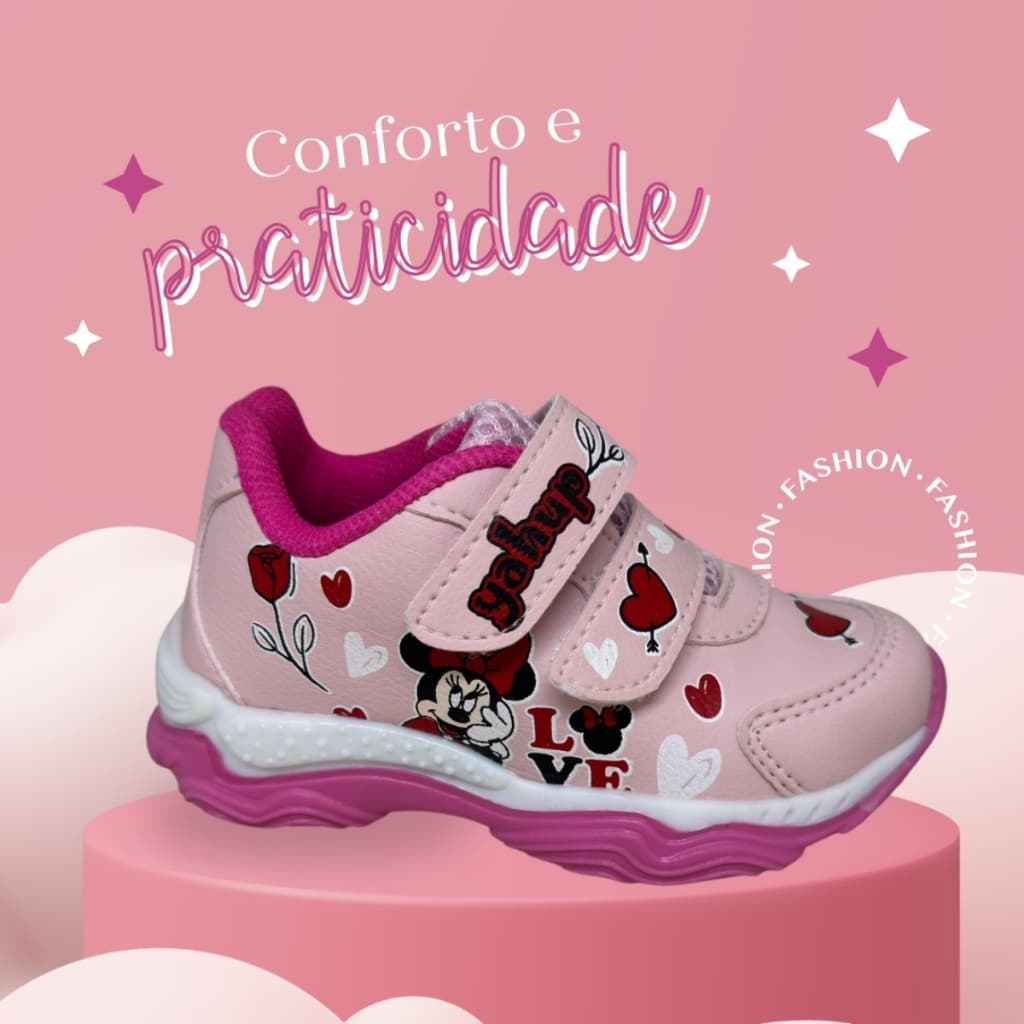 Tênis Infantil Feminino Com Luz do 20 ao 27 01-010 - Yahup