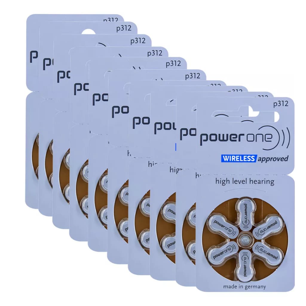 Pilha Auditiva 312 Power One Bateria Pr41 kit 60 unidades