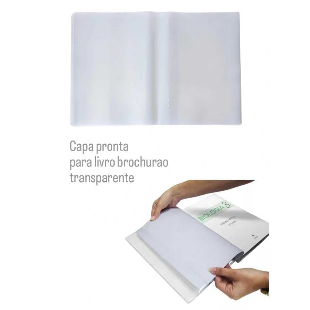 Capa para Livro Didático e Caderno Brochurão Plásticas prontas Kit com 10 unidades Envio Rápido