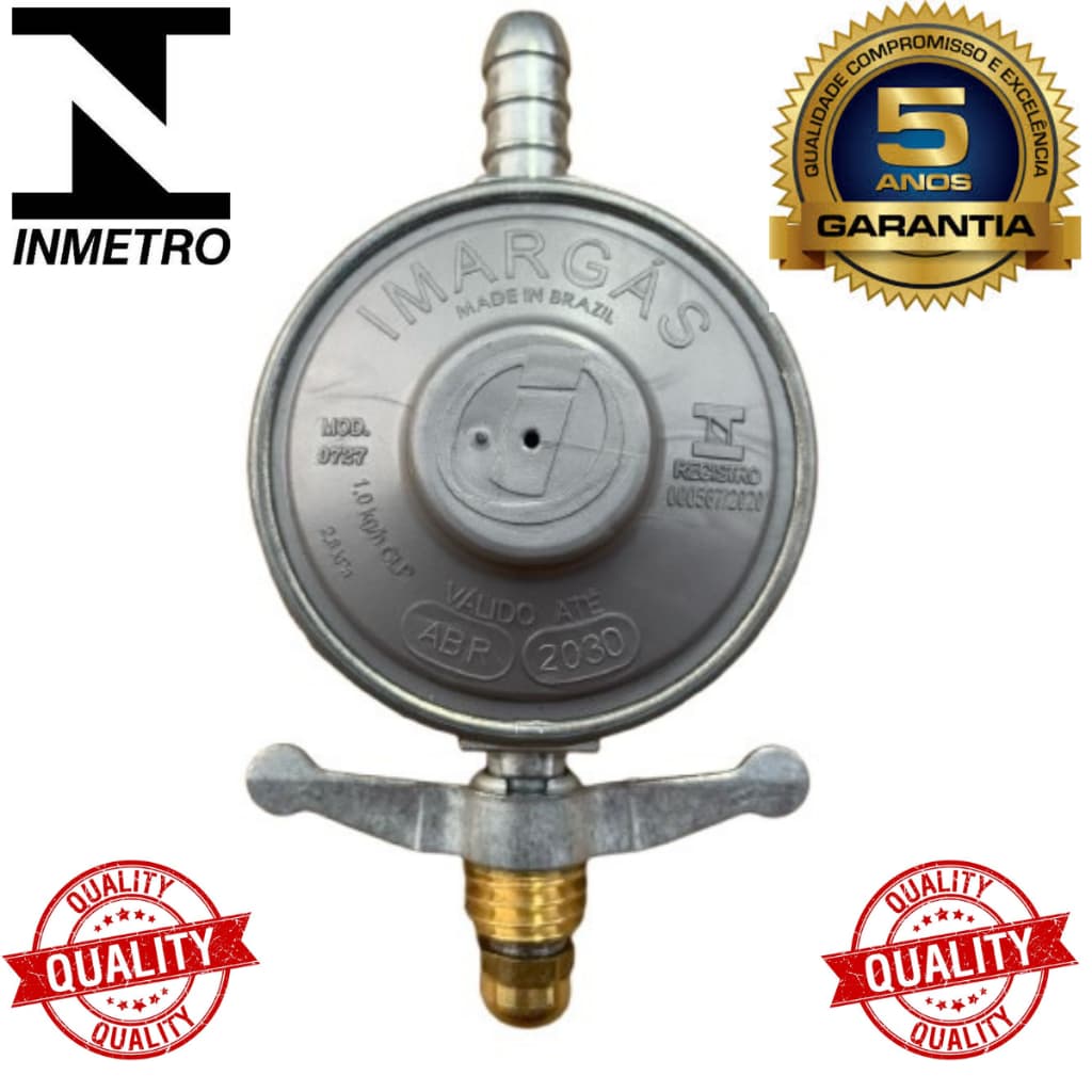 Registro Regulador Gás de Cozinha para Botijão Domestico Fogão Cooktop Forno