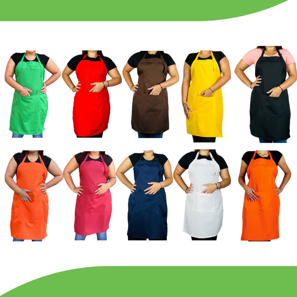 Avental Inteiro Oxford Modelo Garçom de Cozinha com Bolso Frontal Ajustável