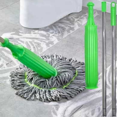 Esfregão 360° Mop Twist Auto-Torção Microfibra 2 em 1 Limpeza Geral