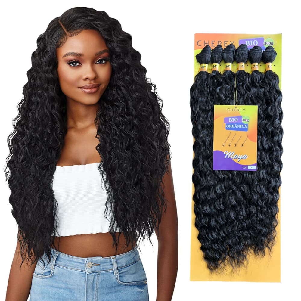 Cabelo Cacheado Maya Organico Para Entrelace 60cm Cherey