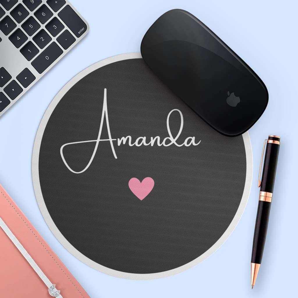 Mouse pad redondo feminino personalizado