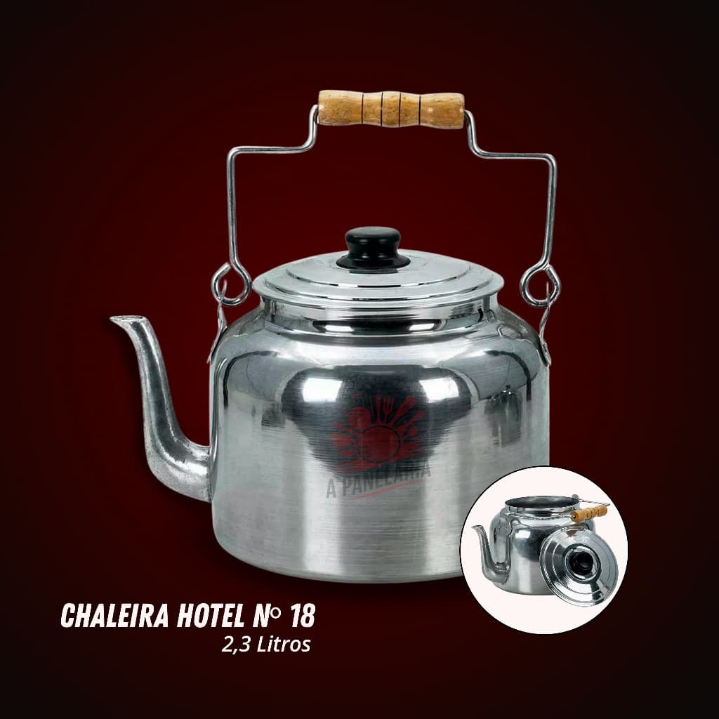 Chaleira 2,3 litros alumínio fervedor de água chá café retrô café cozinha Alumínio Polido 2,3 Litros N3