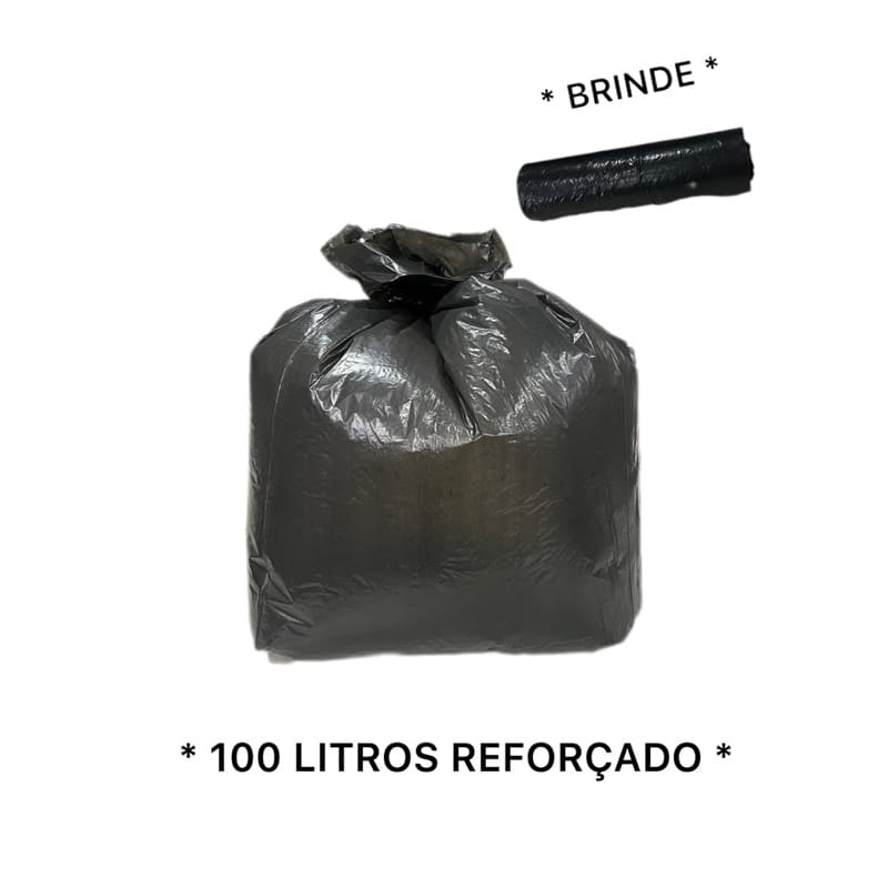 SACOS PARA LIXO 100 LITROS REFORÇADO 50 UNIDADES + BRINDE