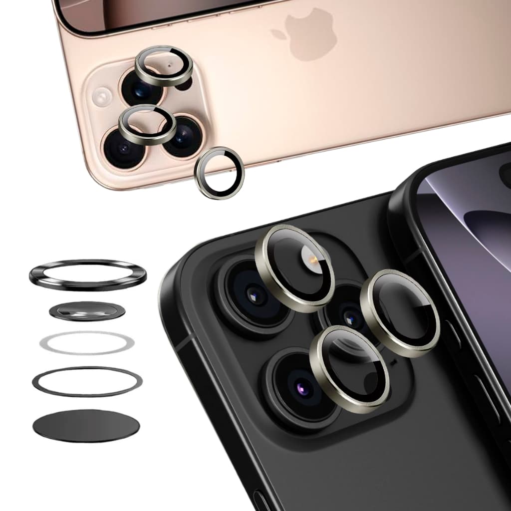 Kit Película de Proteção Lente Câmera CD P/ iPhone 11/12/13/14/15 /16 pro max - 2 / 3 Peças