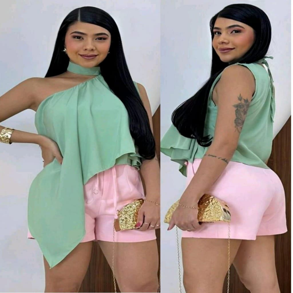 BLUSINHA COM CROPPED BAIXO E FAXIA ASSIMETRICA TOP MODA VERÃO 05