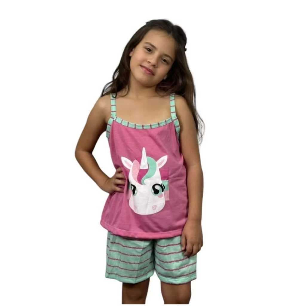 Pijama Fb Baby Doll Infantil Confort Verao Estampado Roupa De Dormir