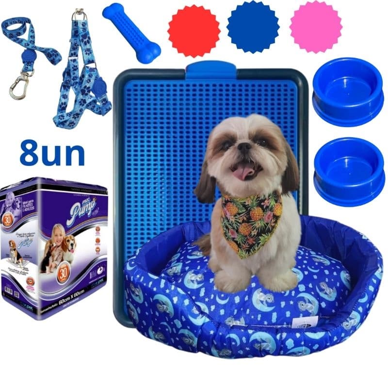 Kit Caminha Pet Caminha de Cachorro Sanitário Canino + 8 un Tapete Higiênico6